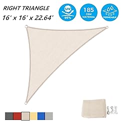 AsterOutdoor Sun Shade Sail Triangle 16' x 16' x