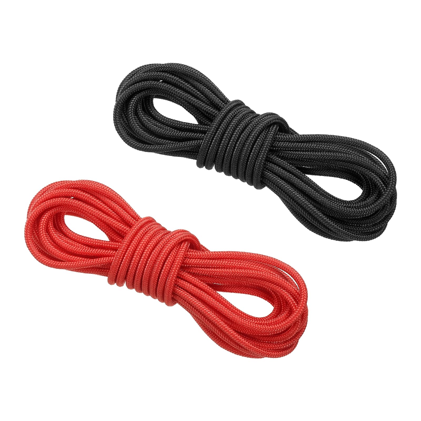 PATIKIL Archery D Loop Rope 3 Meters, 2 Pack Bow D Loop String Release Material Nock Wire Nocking Loop Buckle Ring for Compound Bowstring, Black Red
