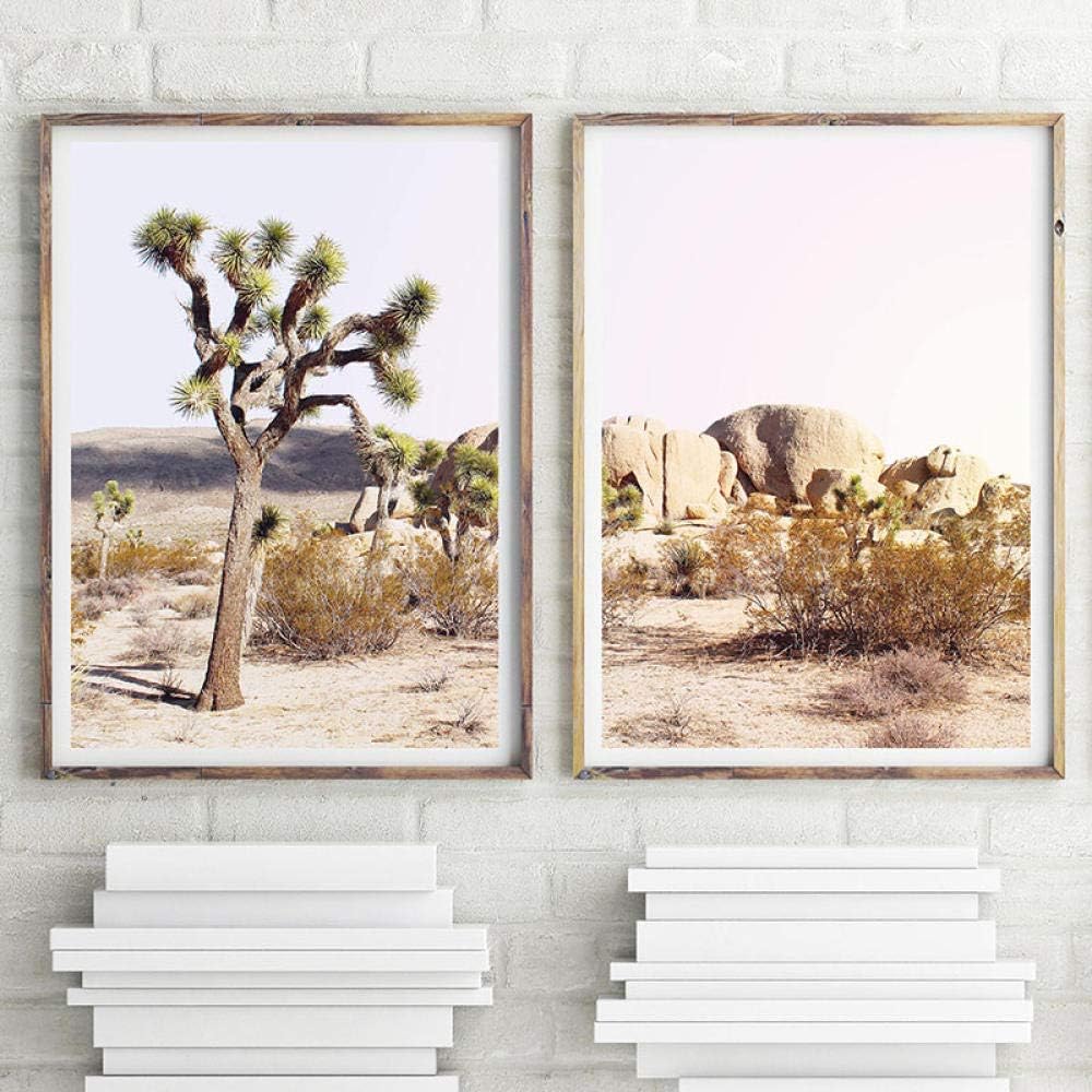 qiumeixia1 Modern Nordic Camel Canvas Painting Desert Landscape Waterfall Wall Art Palm Tree Poster Print Wall Picture Living Room Decor 5070cm