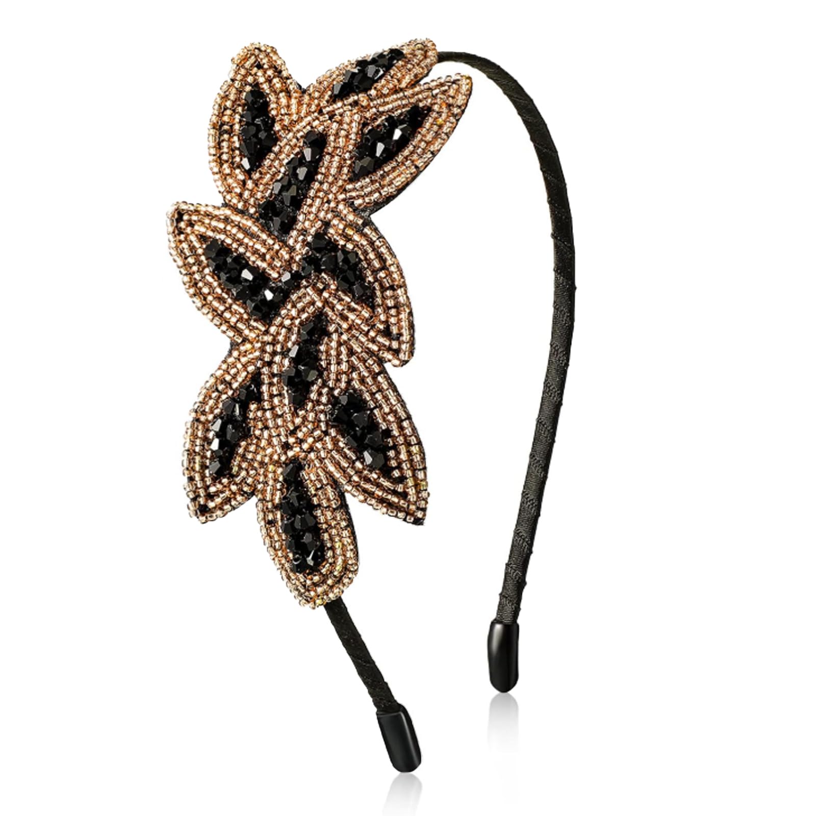 Xiciki 1920s Flapper Headband for Women, Vintage Crystal Rhinestone Beaded Headpiece Hair Clips for Great Gatsby Costume Party and Wedding Flapper Accessories, Great Gatsby Accessories Women