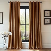 Lazzzy Velvet Curtains Room Darkening Blackout Curtain 96
