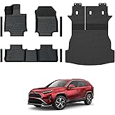 GALVAGNITE Floor Mats for Toyota RAV4 2019-2025, All Weather Floor Mats Trunk Cargo Liner with Backrest Protectors and Door Sill Guards Accessories, Full Coverage Set