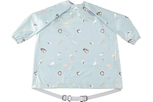 BIBaDO - Long Sleeve Baby Bibs - Babies & Toddlers 6-36 Months - Coverall Baby Led Weaning Bib - Easy Wipe, Soft & Waterproof