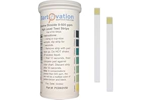Bartovation Chlorine Dioxide Single Factor Test Strip 0-500ppm Range (Vial of 50 Strips)