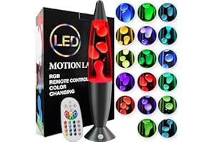 SOARLING Giant LED Liquid Motion Lamps 16 Inch Large 17 Colors Changing Lamp Black Relax Night Light for Adults Kids Teens Sensory Mood Motion Nightlight Mini Aesthetic Table Lamp for Bedroom, Retro Home Decor