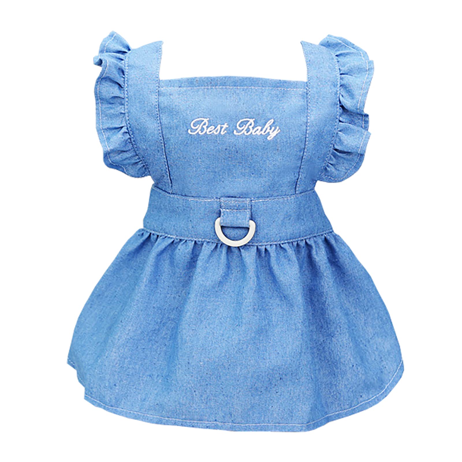 Dog Dress Puppy Luxury Skirt Clothes Princess Dresses Wedding Evening Tutu Skirt Denim Skirt for Small Dog Girl Light Blue M