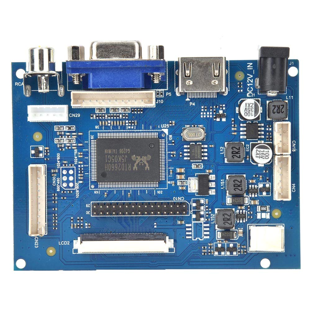 LCD Driver Board, HDMI VGA 2AV Input LCD Controller Board, 40 Pins with Remote Control for LED Panel AT065TN14 AT070TN92