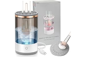CISBELW Electric Makeup Brush Cleaner, Quick Efficient Machine for Deep Cleaning All Types of Brushes, Portable Compact Design for Travel Home Use, for Makeup Lovers & Professionals
