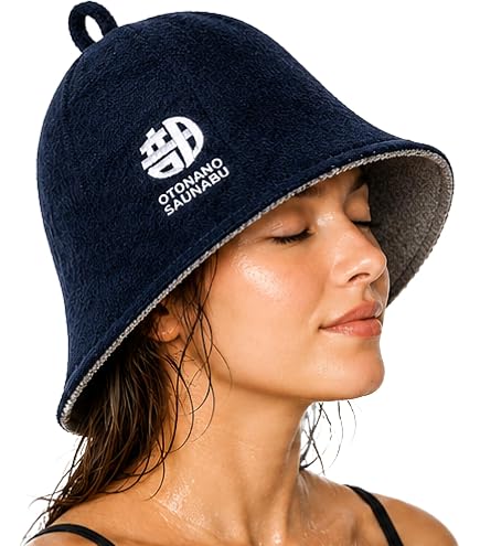Amazon.com: 100% Cotton Sauna Hat, Double-Layer Reversible Cap