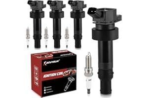 KacuYelin UF652 Ignition Coil Pack & Iridium Spark Plugs Compatible with Hyundai Accent Veloster Kia Rio Soul 1.6L L4 2012-2019 UF652 Coil Pack Sets of 4
