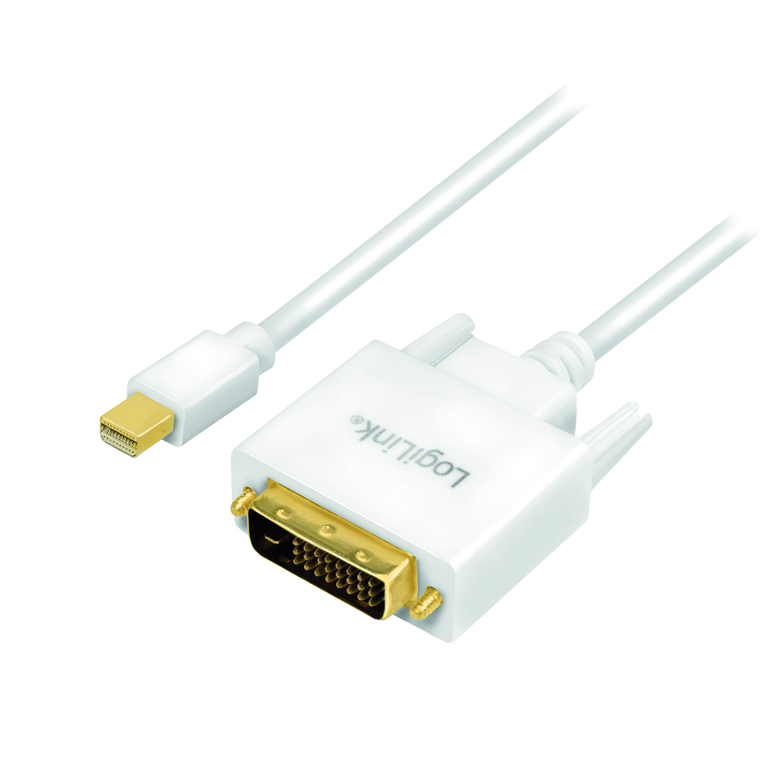 Mini DisplayPort (v1.2) to DVI (DVI-D 24+1) Connection Cable in White, FULL HD