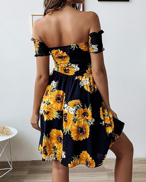 strapless sunflower dress
