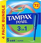 Tampax Pearl Super Tampons with Applicator 72 Pack 18x4 Leak Protection