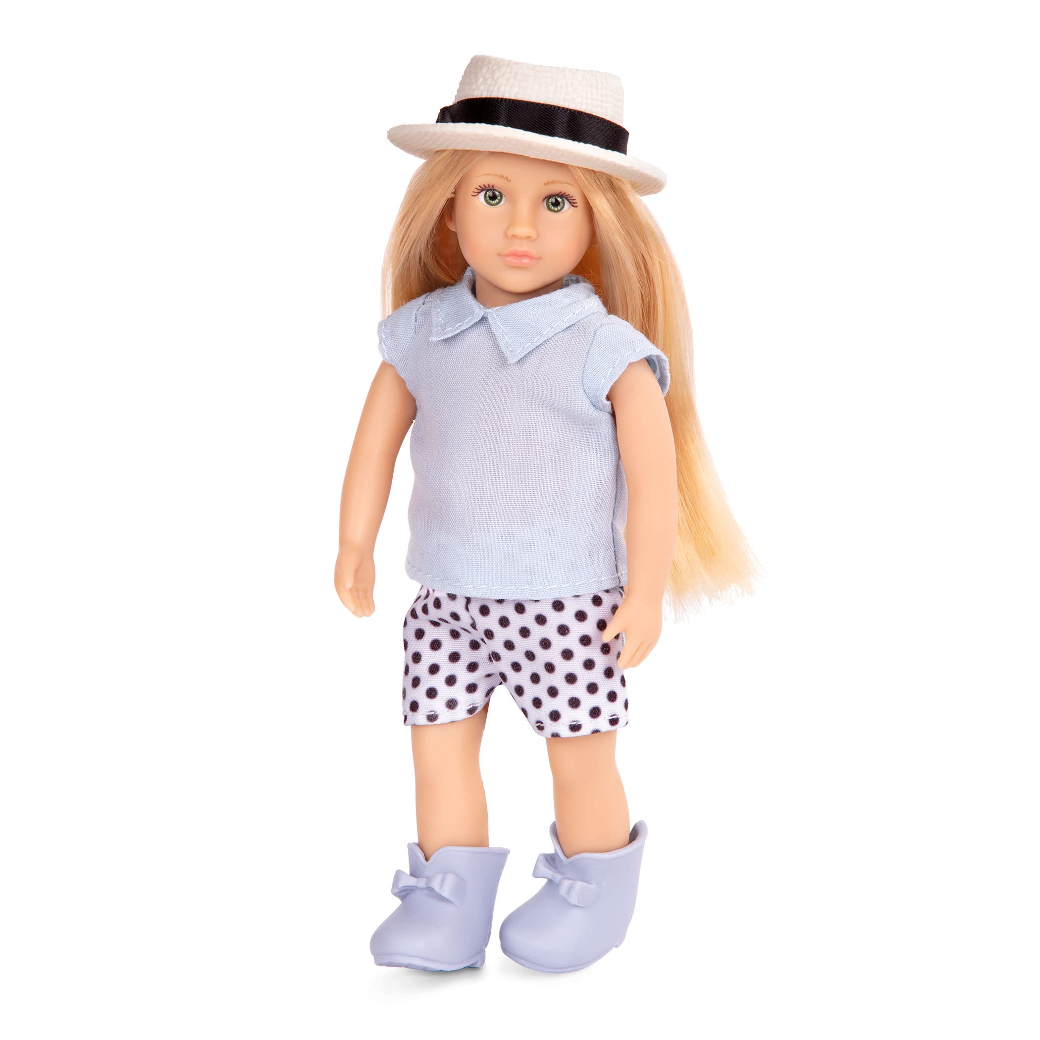 Lori Dolls – Eliza – Mini Doll – 6-inch Fashion Doll – Clothes & Accessories – Top, Shorts, Shoes, Hat – Toys for Kids – 3 Years +