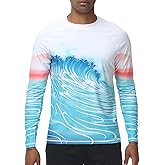 VAYAGER Men's Swim Shirts UPF 50+ Rash Guard Long Sleeve Quick Dry T-Shirt Loose Fit Water Fishing UV Protection Shirts