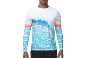 VAYAGER Men's Swim Shirts UPF 50+ Rash Guard Long Sleeve Quick Dry T-Shirt Loose Fit Water Fishing UV Protection Shirts