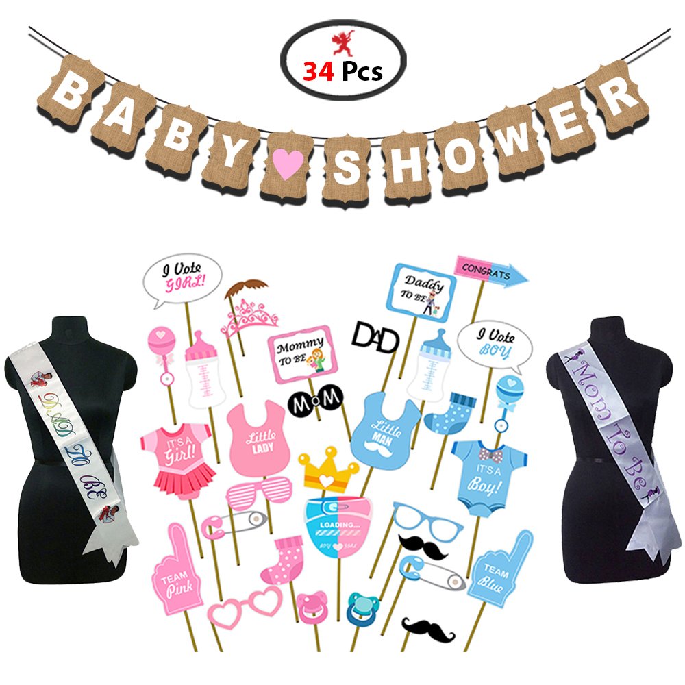 Baby Shower Combo (Set of 34) for Baby Shower Decoration Party Propz