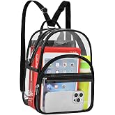 Oraben Small Clear Backpack for Women Girls, Small Stadium Approved Clear Bag for Soccer Game Concerts Sporting,3 Ways to Carry