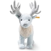 Steiff Patronus Hirsch 10", Wizarding World Collection, Cuddly Soft Light Blue and White Plush, Silver Antlers, Standing Plush Deer with Bean Bags for Stability, Machine Washable
