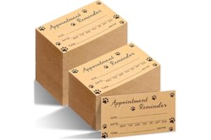 Seajan 1000 Pcs Pet Grooming Appointment Cards Bulk Paw Prints Appointment Reminder Cards for Dog Grooming, Pet Care, Client Business, Hair Salon, Dental Office, Massage Therapist and More, Brown