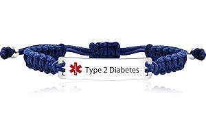 Uloveido Medical Alert ID Bracelet Laser Engraved Epilepsy Adjustable Wristband for Men Women Emergency First Aid, Handmade Braided Health Alert Engraved Bracelet Y3944