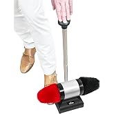 JOUNJIP Electric Shoe Shine Polisher with 100% Natural Lamb Wool Buffers | Automatic Shoe Buffer Machine One Touch Operation, Red and Black, 33" inches Tall