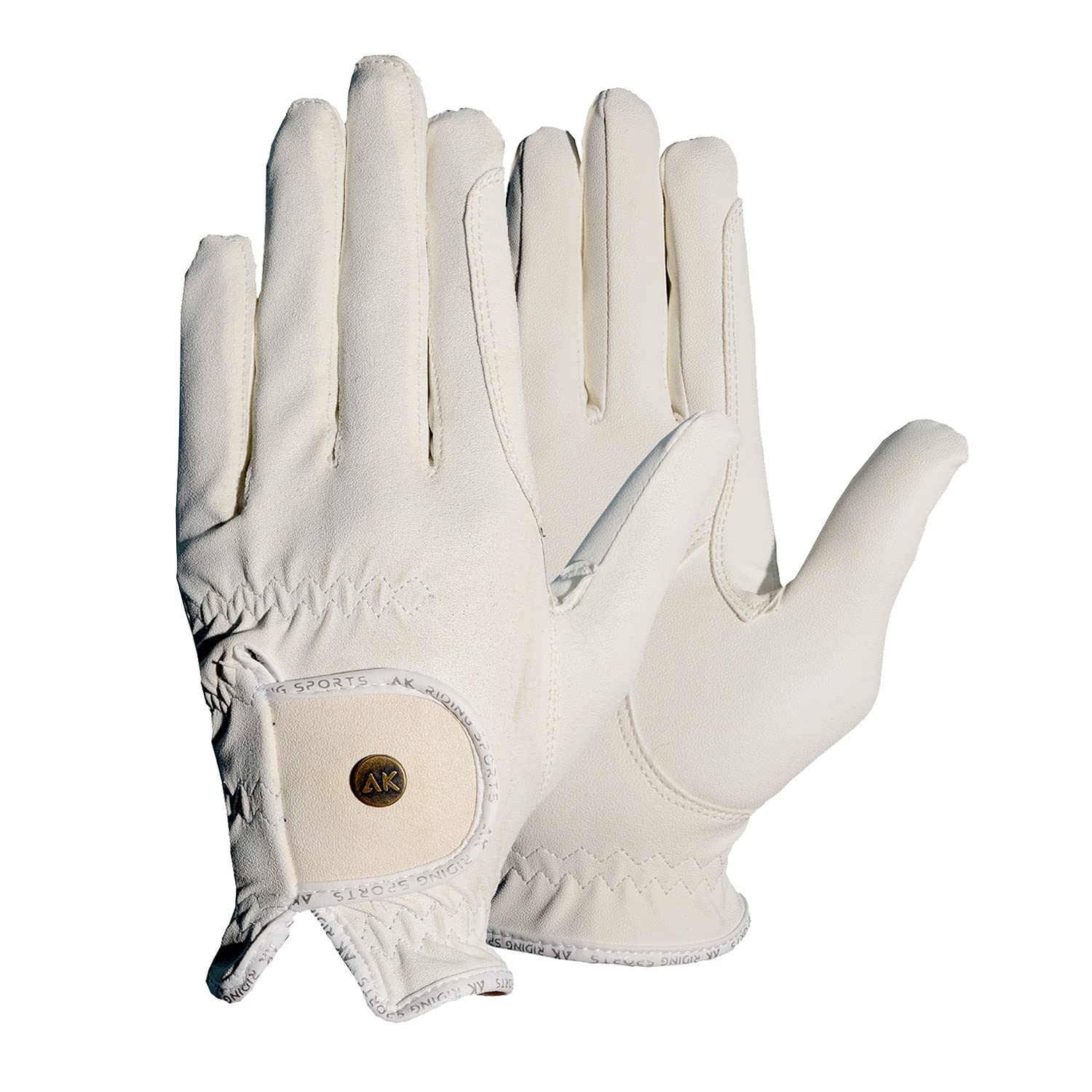AK Light Grip Horse Riding Gloves For Competition & For Dressage (White, 2XS)