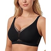 As Fairy Women’s Sexy Deep V Mesh Wireless Bra Seamless Bralettes, Soft Support Breathable Comfort Daily Wear Brassiere