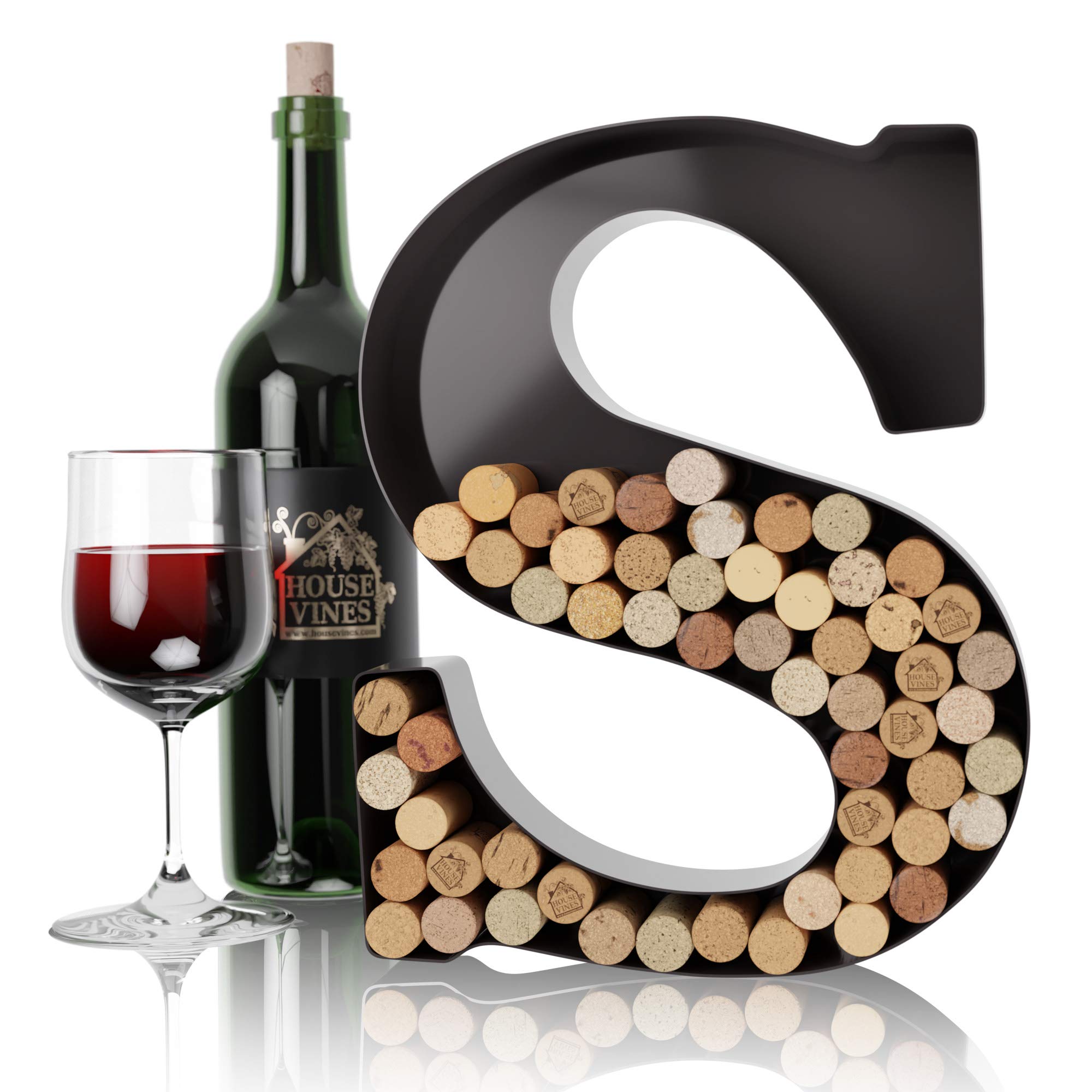 Wine Letter Cork Holder Art Wall Décor ~ Metal Letter Wine Cork Holder Monogram ~ Individual Wine Letter Cork Holders A Thru Z ~ Gifts for Wine Lovers ~ by HouseVines (S)