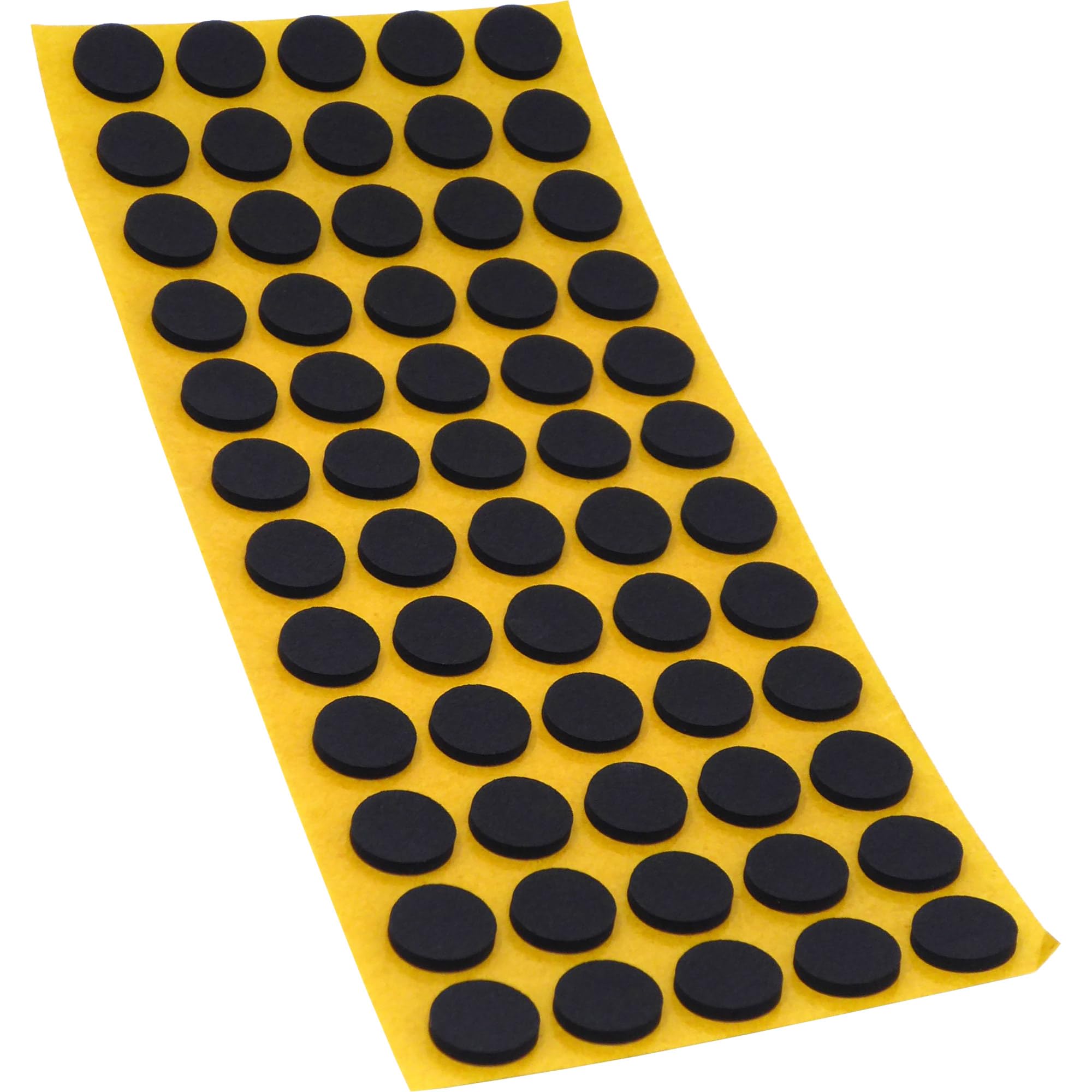 Adsamm® / 60 x self-adhesive anti-slip pads made of EPDM cellular rubber/ø 0.55'' (ø 14 mm) / Black/round / 0.098'' (2.5 mm) thick anti-slip glides