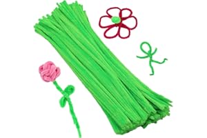 ZLULARY 150 Pieces Pipe Cleaners Chenille Stem, Pipe Cleaners Chenille Stem, Craft Pipe Cleaners, Pipe Cleaners Bulk for Creative Home Arts and Crafts Project Decoration Supplies (Fluorescent Green)