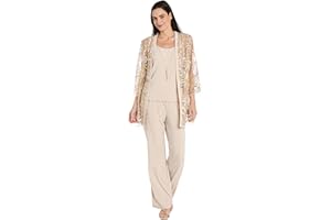 R&M Richards Womens Sparkle Grace Evening SetBusiness Suit Pants Set