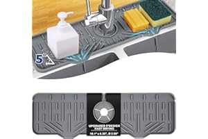 BFONS Kitchen Sink Faucet Splash Guard Silicone Sink Faucet Drying Mat Faucet Handle Drip Catcher Tray, Dish Sponge Holder Kitchen Sink Accessories Sink Protector Home Kitchen Organization Gadgets Organizer