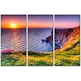 Cliffs of Moher Ireland Sunset Seascape Wall Art Decor Poster Painting On Canvas Print Pictures Framed Picture for The Home Decor Living Room Artwork