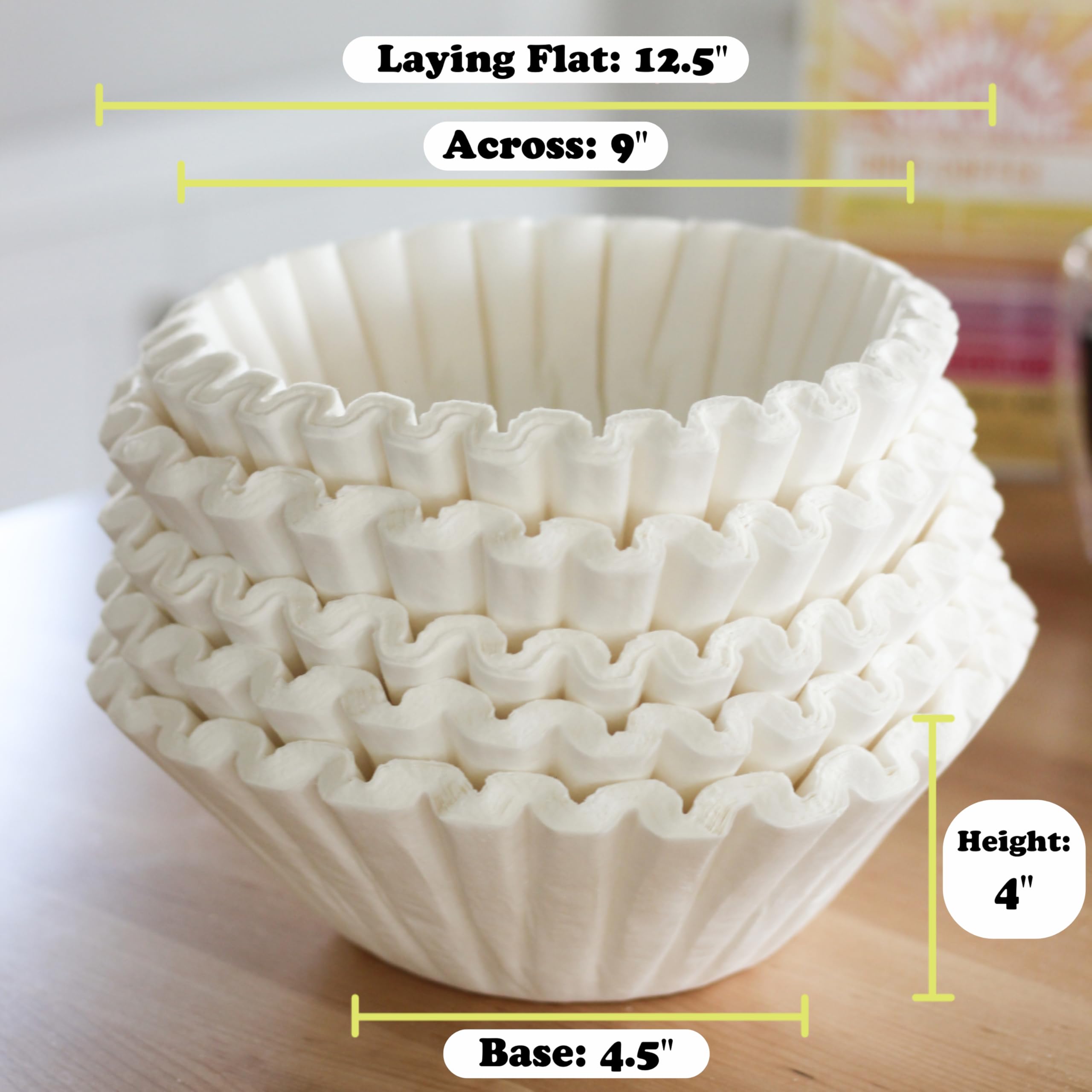 Katy’s Extra Large Coffee Filters | 1.5 to 3 Gallon Premium Commercial Coffee & Tea Filters for Restaurants, Cafés & More | 12.5” x 4.5” Inch Size | No Overflow, No Tearing | 250-Count Bulk Pack