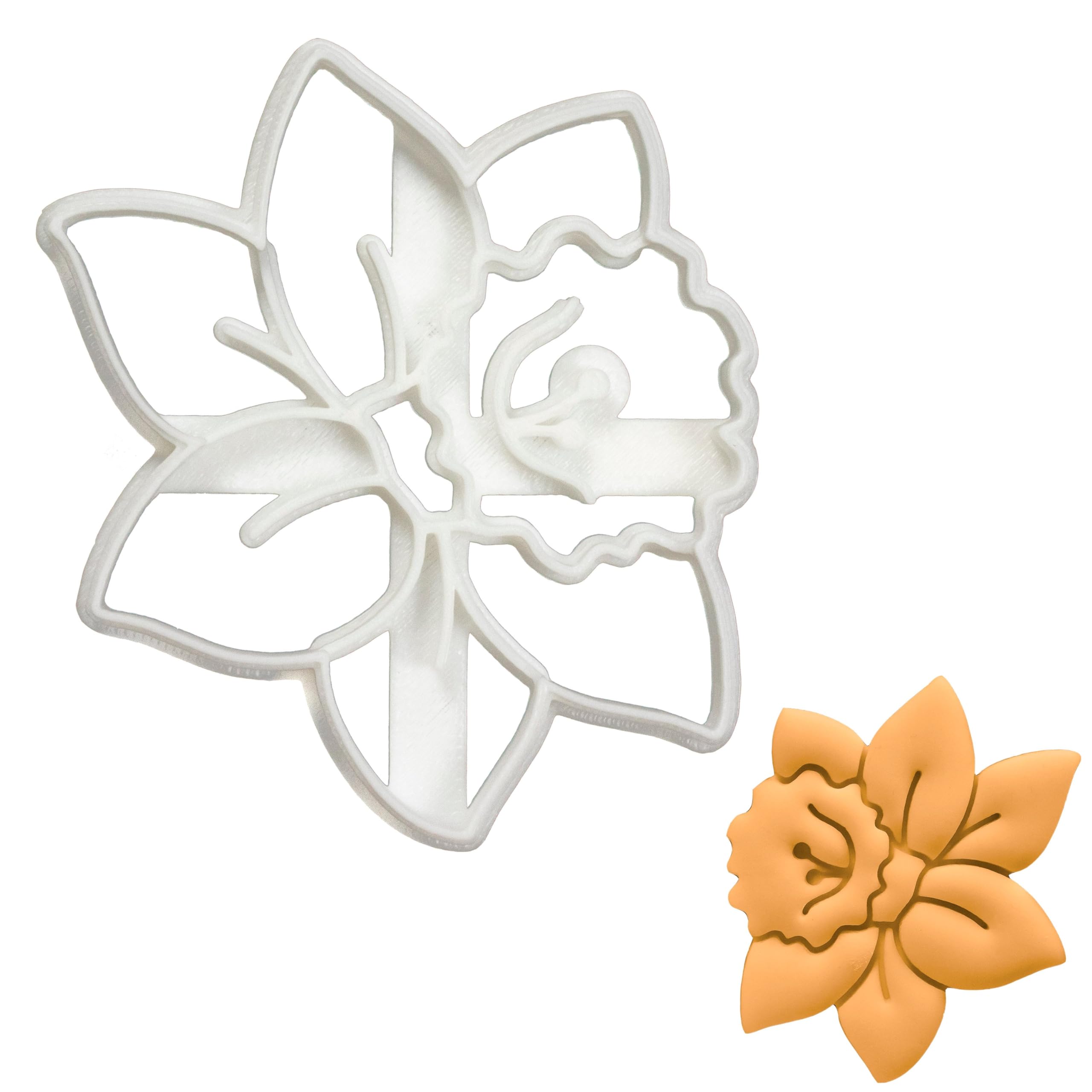 BAKERLOGY Daffodil Cookie Cutter - Detailed Biscuit Cutter Design for Baking and Crafts, Ideal on Fondant, Dough, Clay