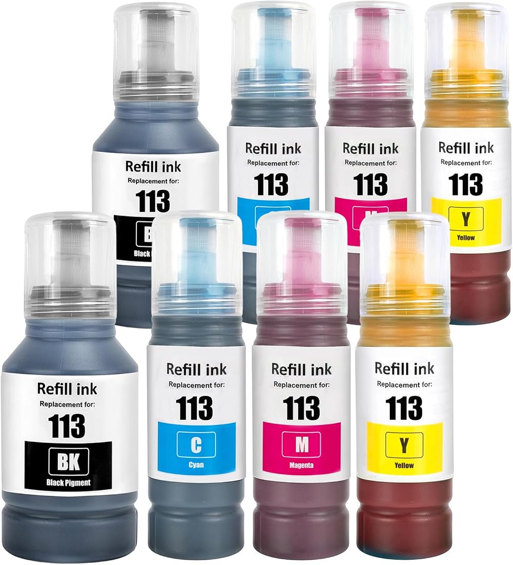 SHUOLEI 113 Ink Bottle Multipack Compatible with Epson EcoTank ET-5800 Series
