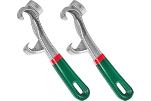 EVERSHIO Bucket Opener Tool 5 Gallon, Aluminum Paint Bucket Lid Remover Wrench with Non-Slip Rubber Handle Grip, Metal Paint Can Lid Opener for Home Industrial (2PCS)