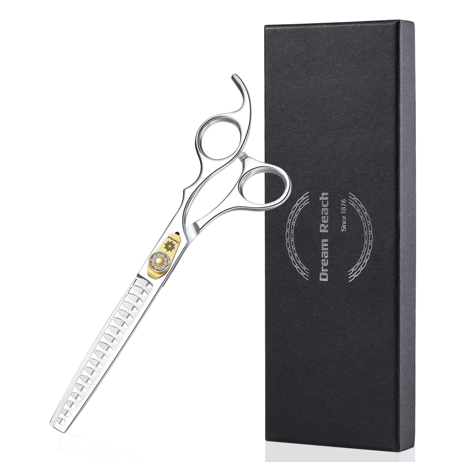 Dream Reach Professional 7" Dog Grooming Scissors Chunker Scissors, JP-440C Stainless Steel Pet Cat Hair Cutting Shears