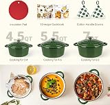 Overmont Enamelled Cast Iron Round Casserole 26cm 5.2L Green Lid view 7