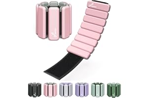 Sportneer Wrist & Ankle Weights for Women Men - 1 Pair (1 lb/2 lb Each) | Adjustable Weighted Bracelet Silicone Bangles for Y
