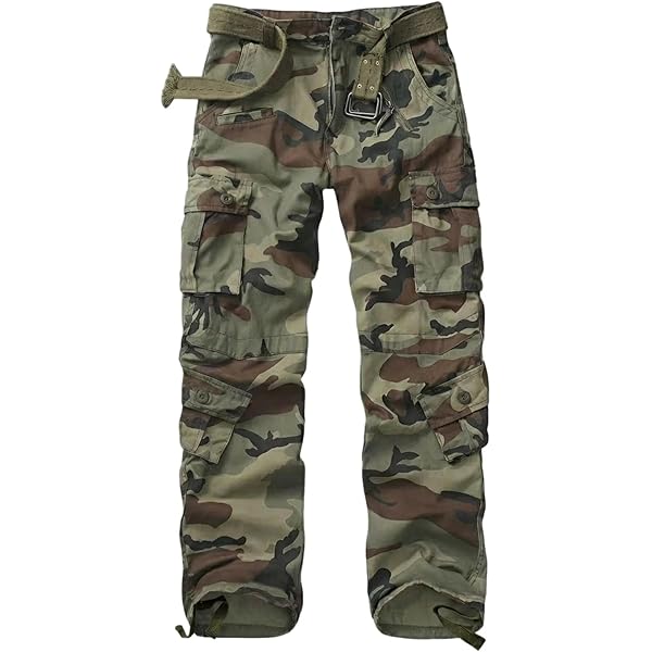 TRGPSG Men's Wild Cargo Pants, Camo Pants Cotton Casual Work