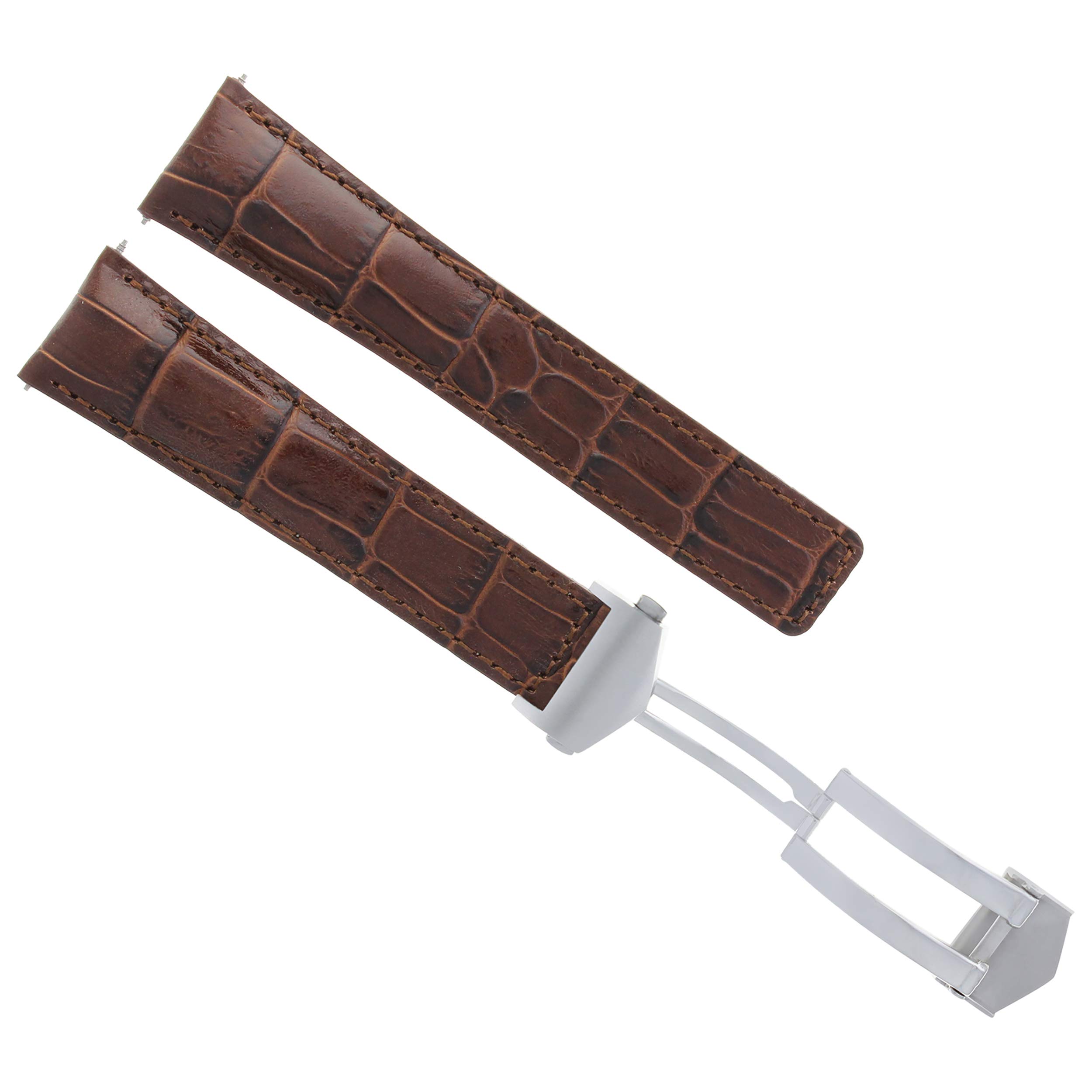 20MM MONACO LEATHER STRAP BAND DEPLOYMENT CLASP FOR TAG HEUER CV2013