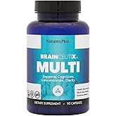 NaturesPlus BrainCeutix Multivitamin Capsules - 90 Capsules - Supports Cognition, Concentration & Clarity - Enhances Memory - Vegan, Gluten Free, Non-GMO - 30 Servings