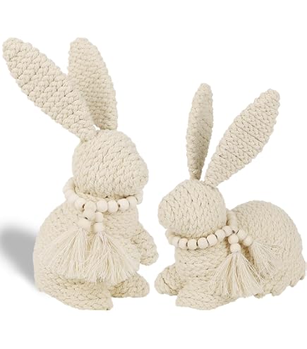 Mud Pie Bosso Bunny Sitter - Coniglietto Decorativo In Finto Bosso Con Fiocco Di Iuta E Base In Rattan, 25,4x10,2 Cm, Verde - 2
