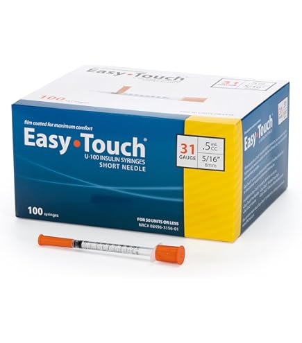 UltiCare U-100 Insulin Syringes | 1/2cc, 31G x 8mm, 100 Count | Sterile Single-Use Syringes