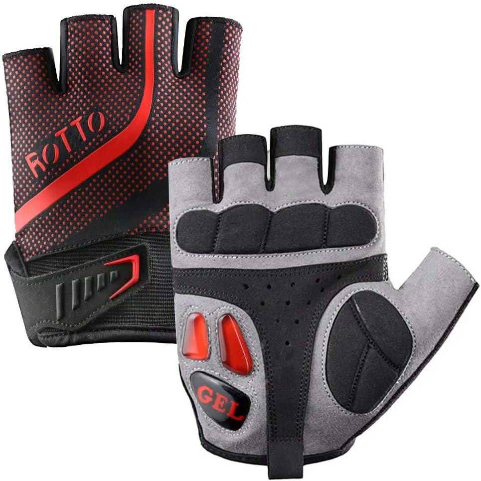 ROTTO Cycling Gloves MTB Gloves Fingerless Full Finger Bike Gloves for Men Women with Gel and SBR Padding
