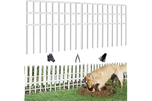 AVELOTUUG 42.5ft(L) x 13in(H) Animal Barrier Fence, 30 Panels No Dig Garden Fence for Dog Rabbit, Rustproof Anti Digging Barrier, Garden Edging Border Ground Defense for Outdoor, Yard, Patio, White