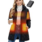 Wulcea Graphene Heated Jacket For Women 12V 18400mAh Fast Charge Large Capacity Battery