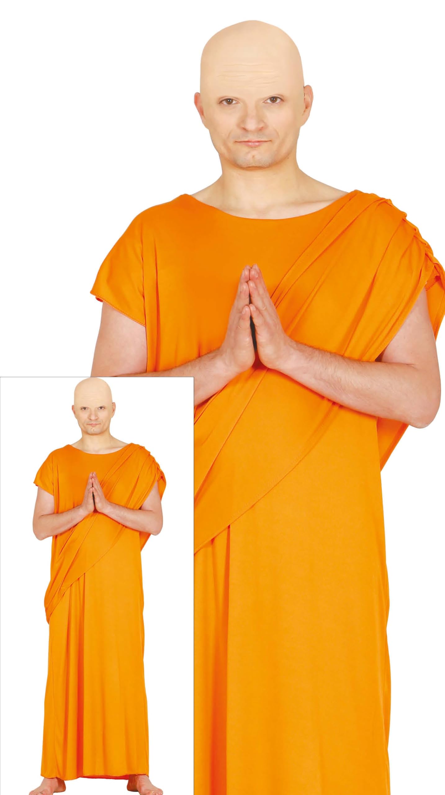FIESTAS GUIRCA Men's Tibetan Monk Buddhist Asian for Carnival Medium - Large Orange โ image 1